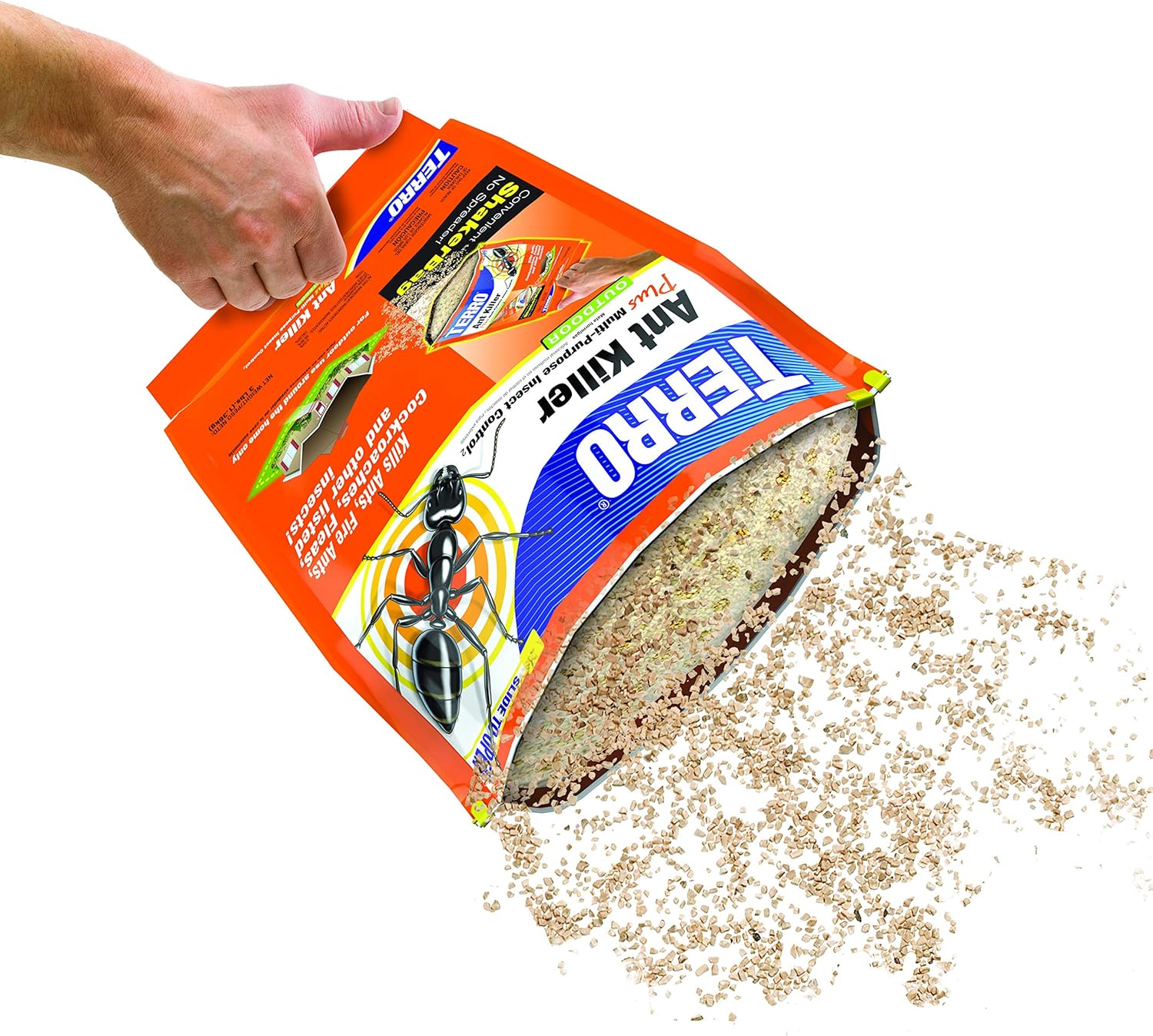 TERRO Ant Killer Plus Multi-Purpose Insect Control for Outdoors - Kills Fire Ants, Fleas, Cockroaches, and Other Crawling Insects - 3lb Shaker Bag - T901-6