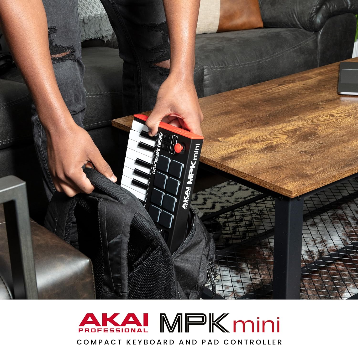 Akai Professional MPK Mini MK3 - 25 Key USB MIDI Keyboard Controller With 8 Backlit Drum Pads, 8 Knobs, Music Production Software and Native Instruments Sound Package (NKS Integration)