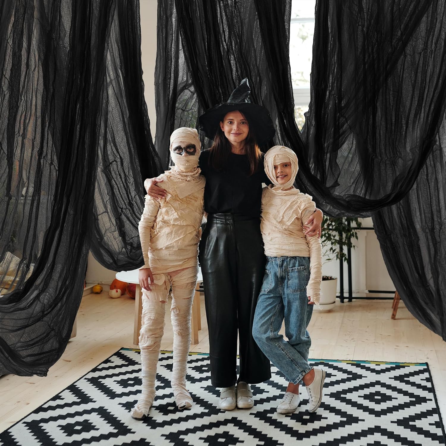 197" x 85" Halloween Creepy Cloth - Halloween Spooky Fabric Cloth - Scary Gauze Blood Creepy Cloth for Haunted House Halloween Party Yard Wall Doorway Outdoors Decoration