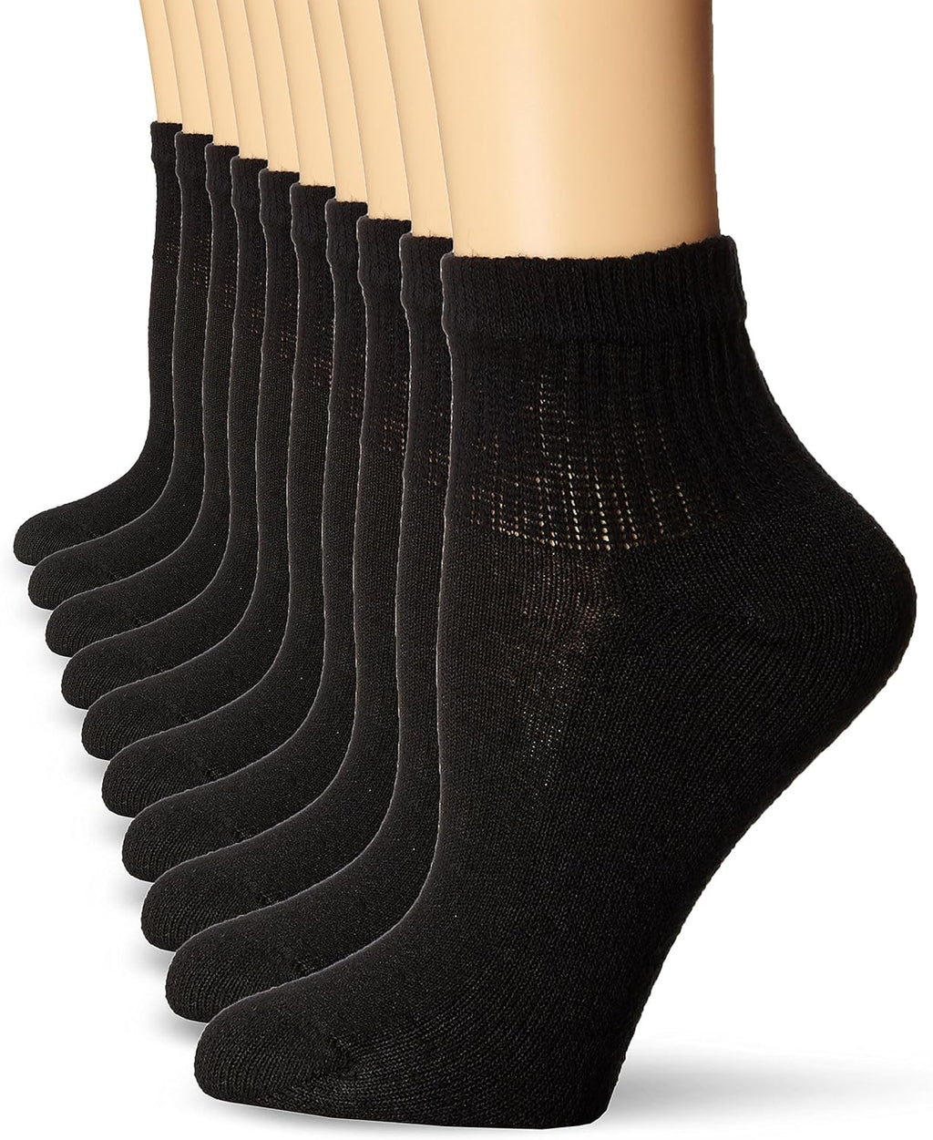 Hanes Women's Ankle, Moisture-Wicking Socks for Women, Cushioned Athletic Ankle Socks, 10-Pack