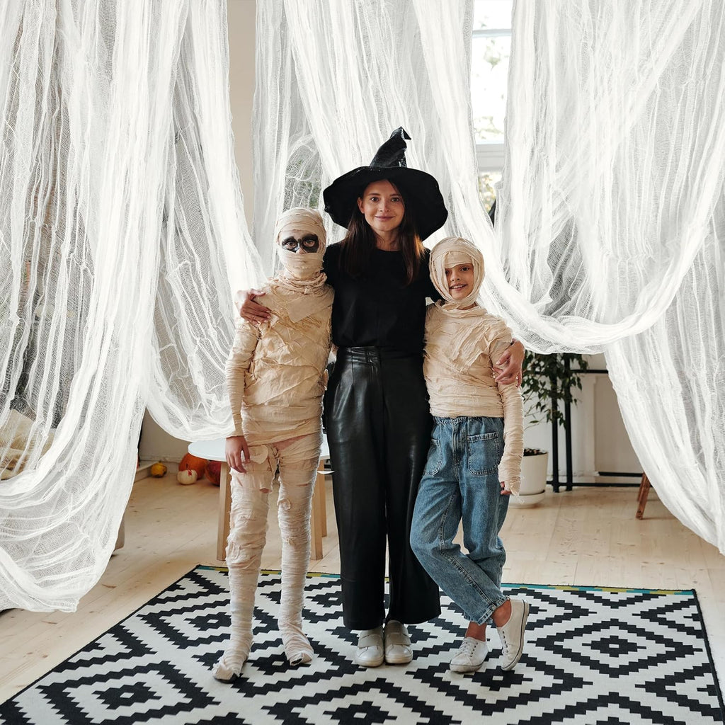 197" x 85" Halloween Creepy Cloth - Halloween Spooky Fabric Cloth - Scary Gauze Blood Creepy Cloth for Haunted House Halloween Party Yard Wall Doorway Outdoors Decoration