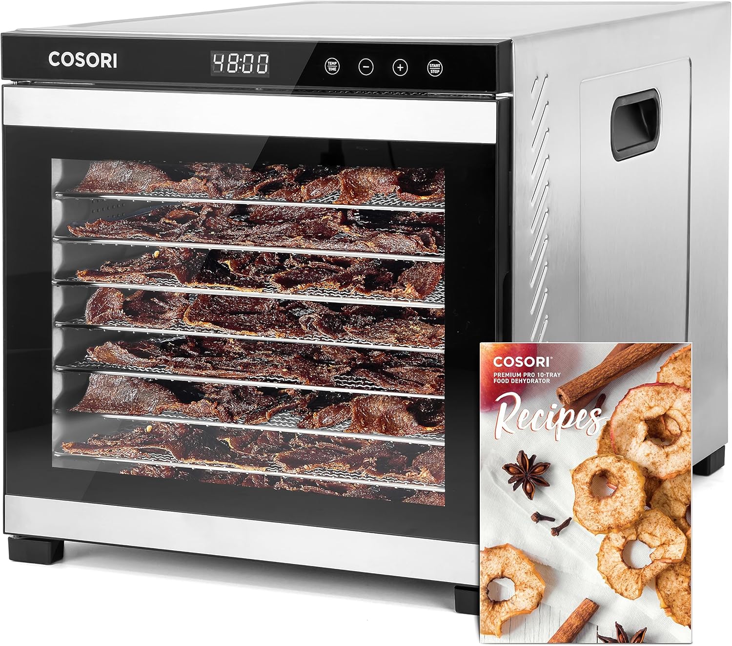 COSORI Food Dehydrator, Bigger Than 7 Trays With Large 6.5" Drying Space, 600W Power Saves More Time Than 480W, 165°F Dehydrated Dryer for Jerky, Dog Treats, Herbs, Meat, Fruit, and Yogurt, Silver