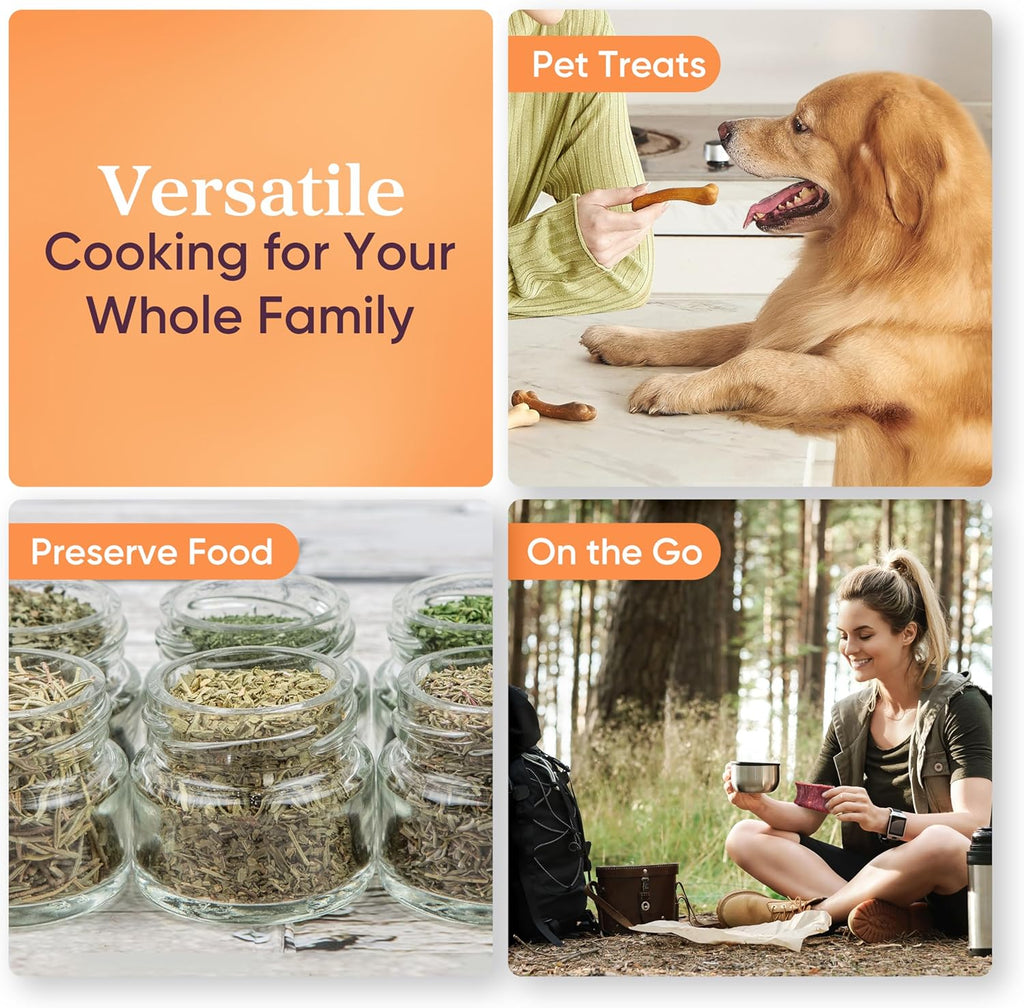 COSORI Food Dehydrator, Bigger Than 7 Trays With Large 6.5" Drying Space, 600W Power Saves More Time Than 480W, 165°F Dehydrated Dryer for Jerky, Dog Treats, Herbs, Meat, Fruit, and Yogurt, Silver