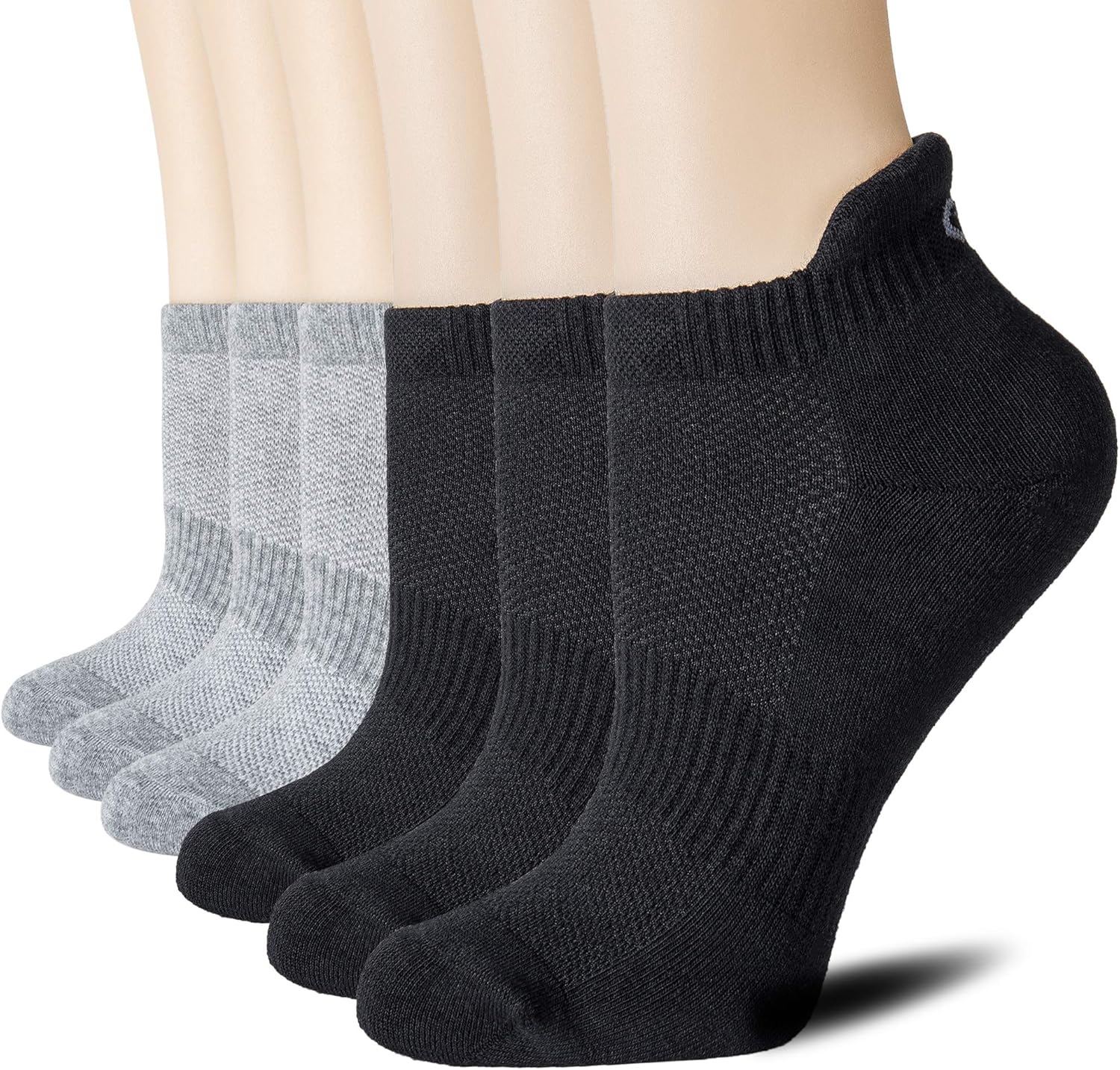 CS CELERSPORT 6 Pairs Ankle Athletic Running Socks Low Cut Sports Tab Socks for Men and Women