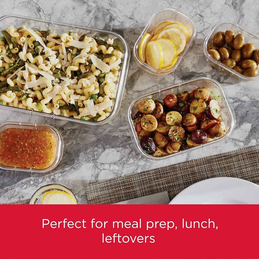 Rubbermaid Brilliance Food Storage Containers BPA Free Airtight Lids Ideal for Lunch Meal Prep & Leftovers Set of 5 (3.2 Cup)