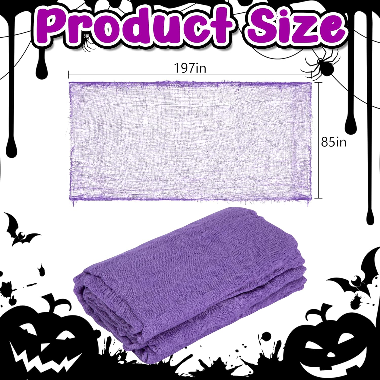 197" x 85" Halloween Creepy Cloth - Halloween Spooky Fabric Cloth - Scary Gauze Blood Creepy Cloth for Haunted House Halloween Party Yard Wall Doorway Outdoors Decoration