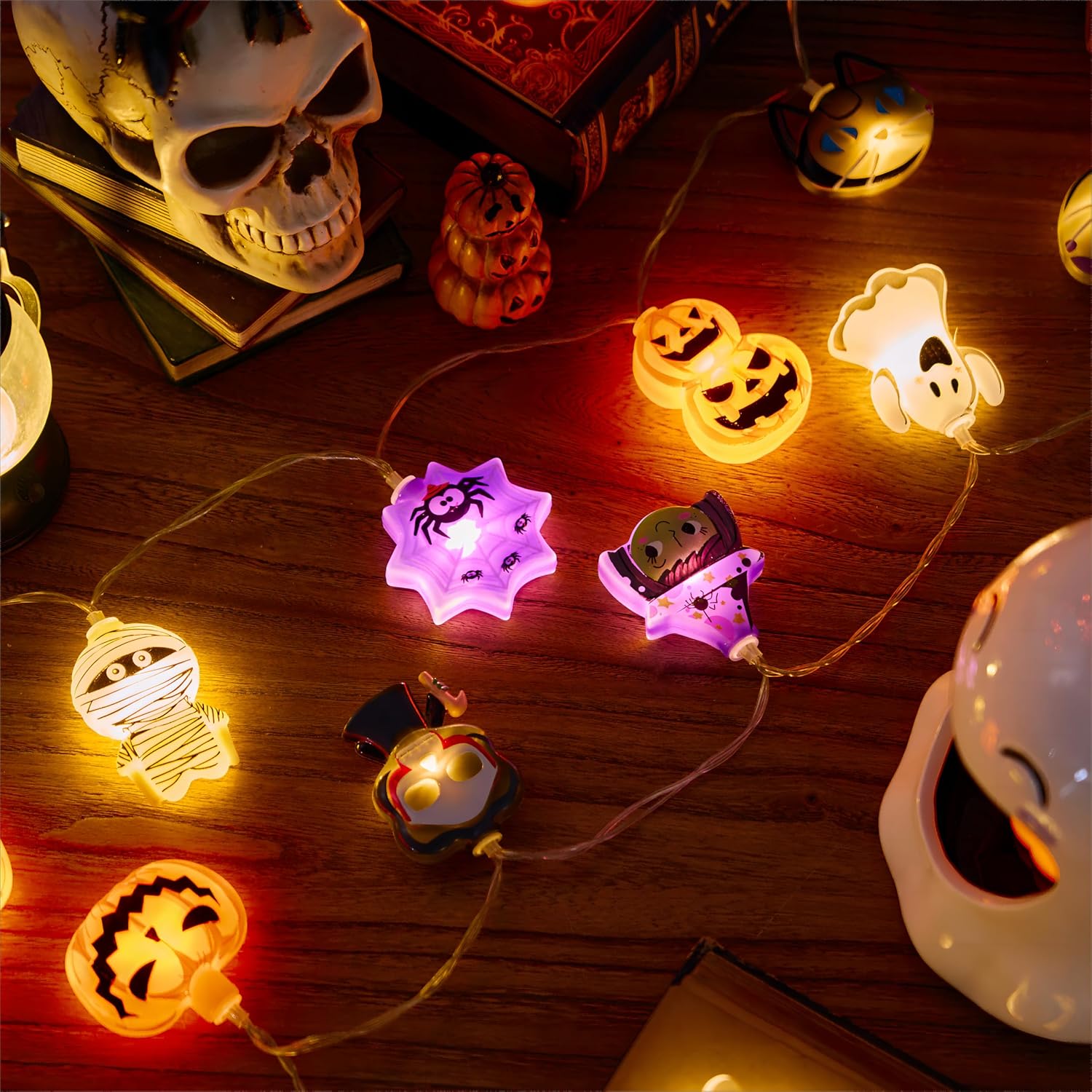 LOLStar Halloween String Lights Decorations, 9.8FT 20 LED Halloween Fairy Lights, Battery Operated (Not Included) with Timer Function and 8 Flashing Modes, Cute Booday Lights 2025 Home Indoor Decor