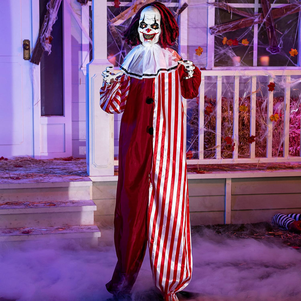 JOYIN 67" Halloween Decorations Outdoor Life Size Animatronics Grim Reaper with Chain, Sound-Actived Party Decor with Creepy Sound, Scary Haunted House Props for Garden Yard Lawn