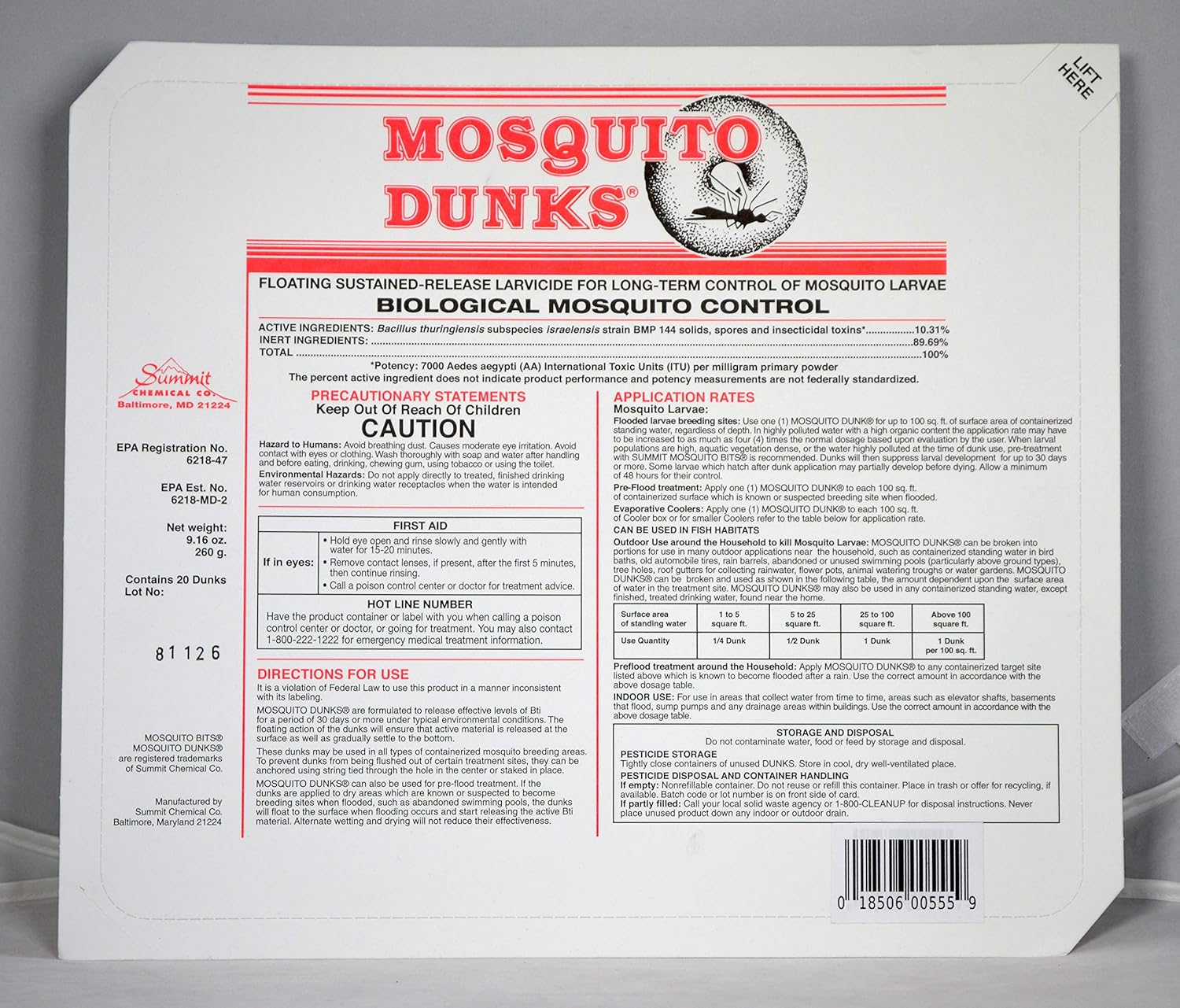 Summit...responsible solutions 110-12 Mosquito Dunks, 6-Pack