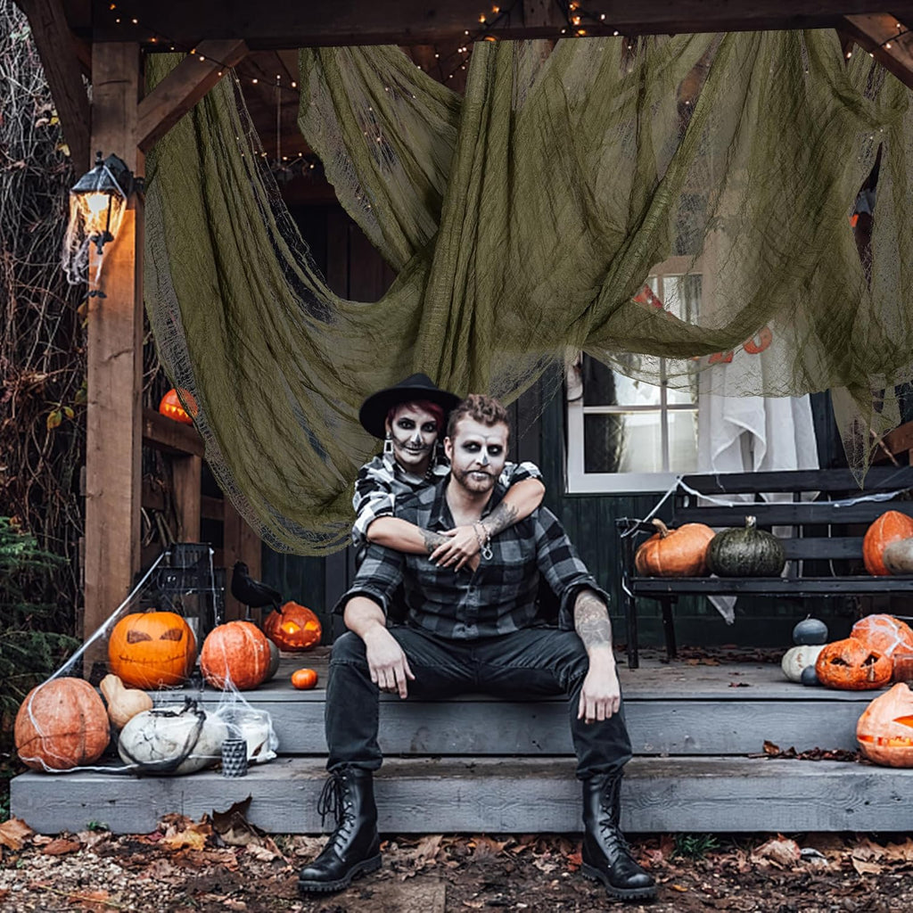 197" x 85" Halloween Creepy Cloth - Halloween Spooky Fabric Cloth - Scary Gauze Blood Creepy Cloth for Haunted House Halloween Party Yard Wall Doorway Outdoors Decoration