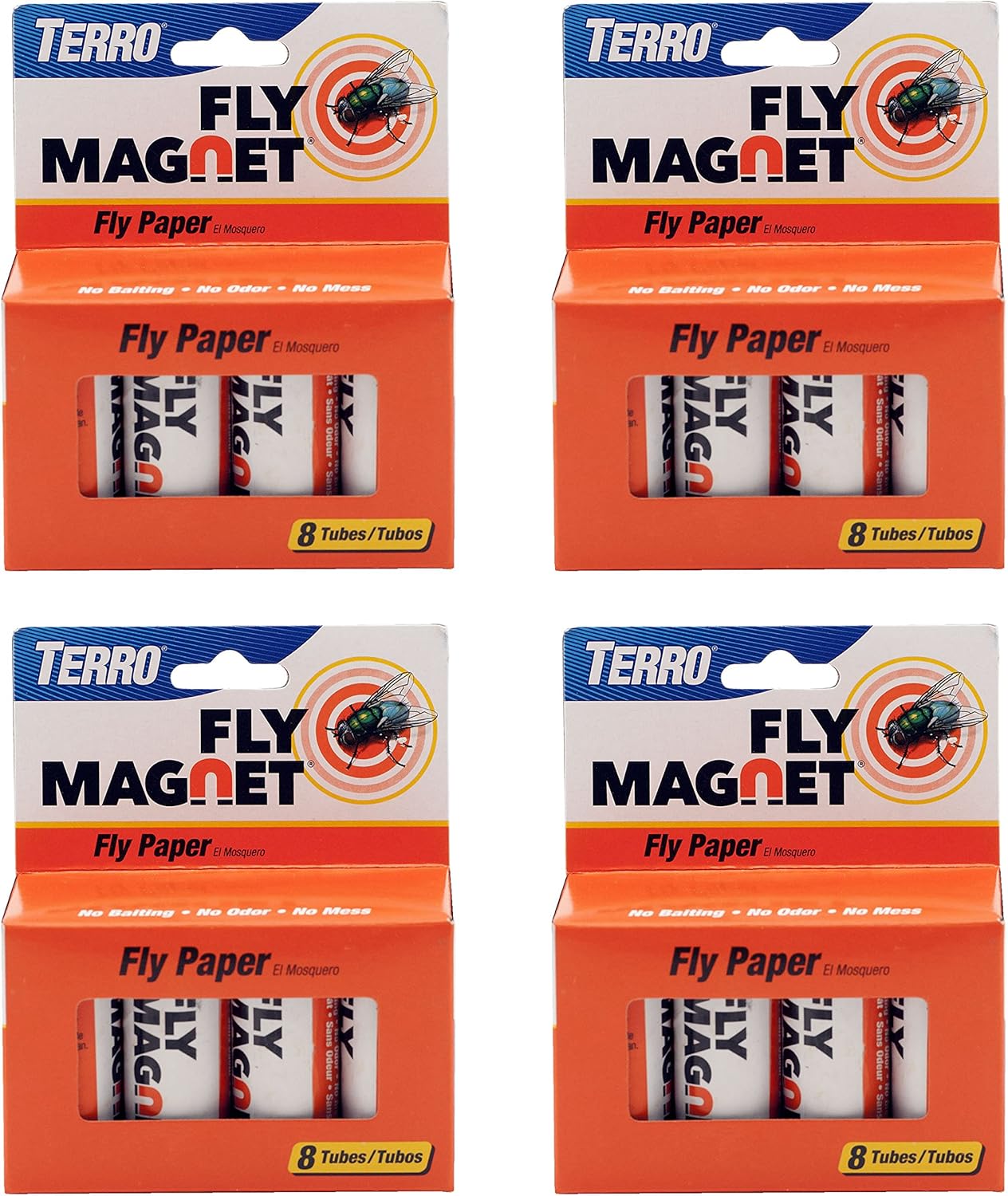 TERRO T518 Fly Magnet Indoor Housefly, 8 Count Pack, Sticky Fly Trap Indoor Hanging