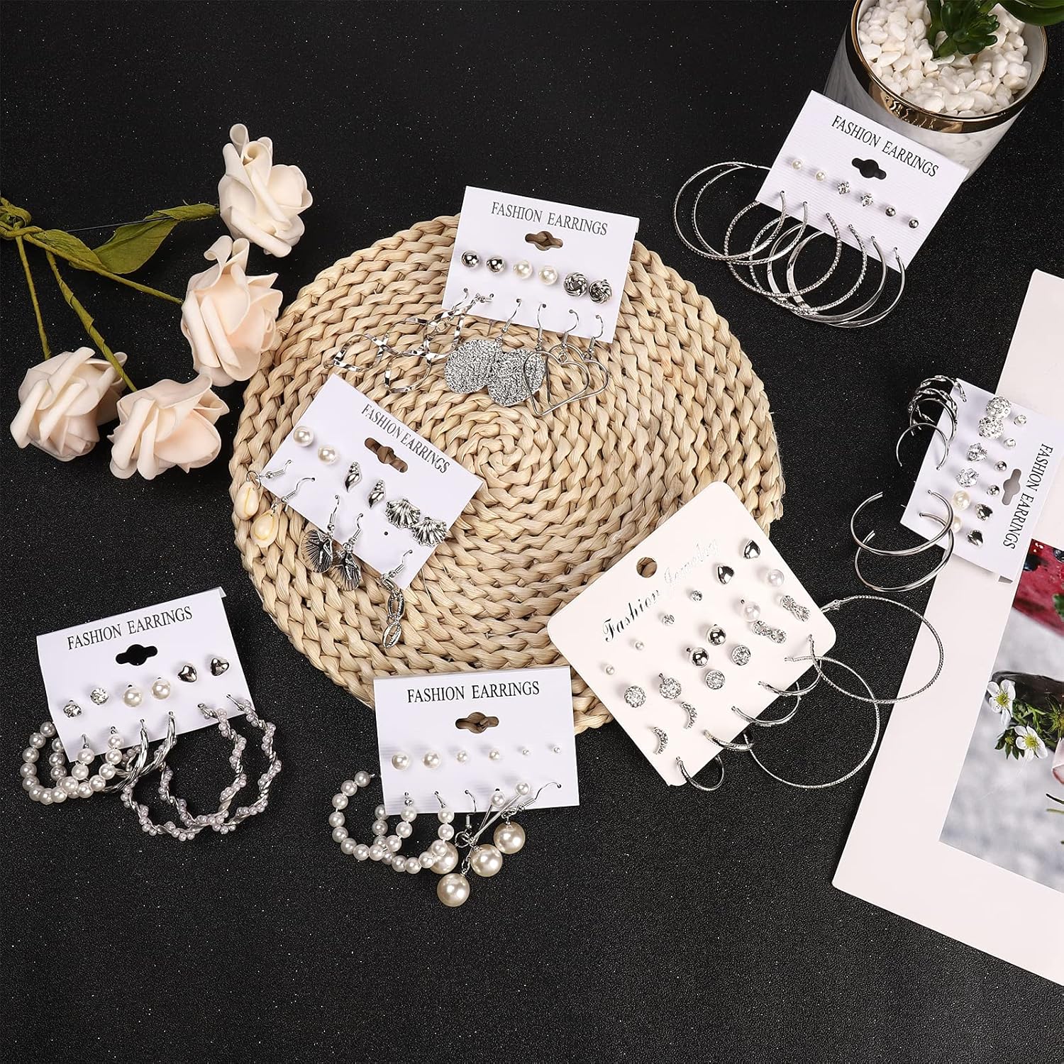 NEWITIN 69 Pieces Gold Jewelry Set for Women Fashion Costume Jewelry Gold Plated Necklace Bracelet Earrings Set for Women