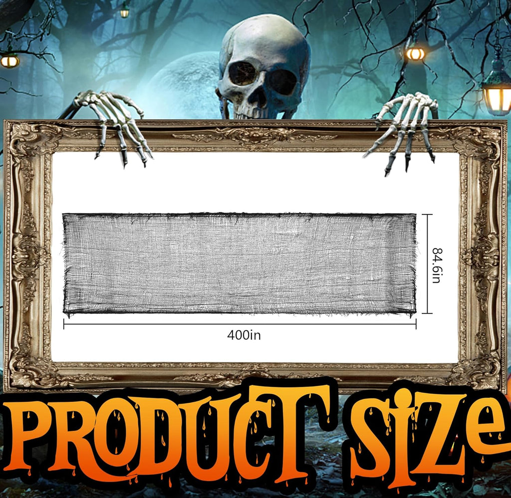 197" x 85" Halloween Creepy Cloth - Halloween Spooky Fabric Cloth - Scary Gauze Blood Creepy Cloth for Haunted House Halloween Party Yard Wall Doorway Outdoors Decoration