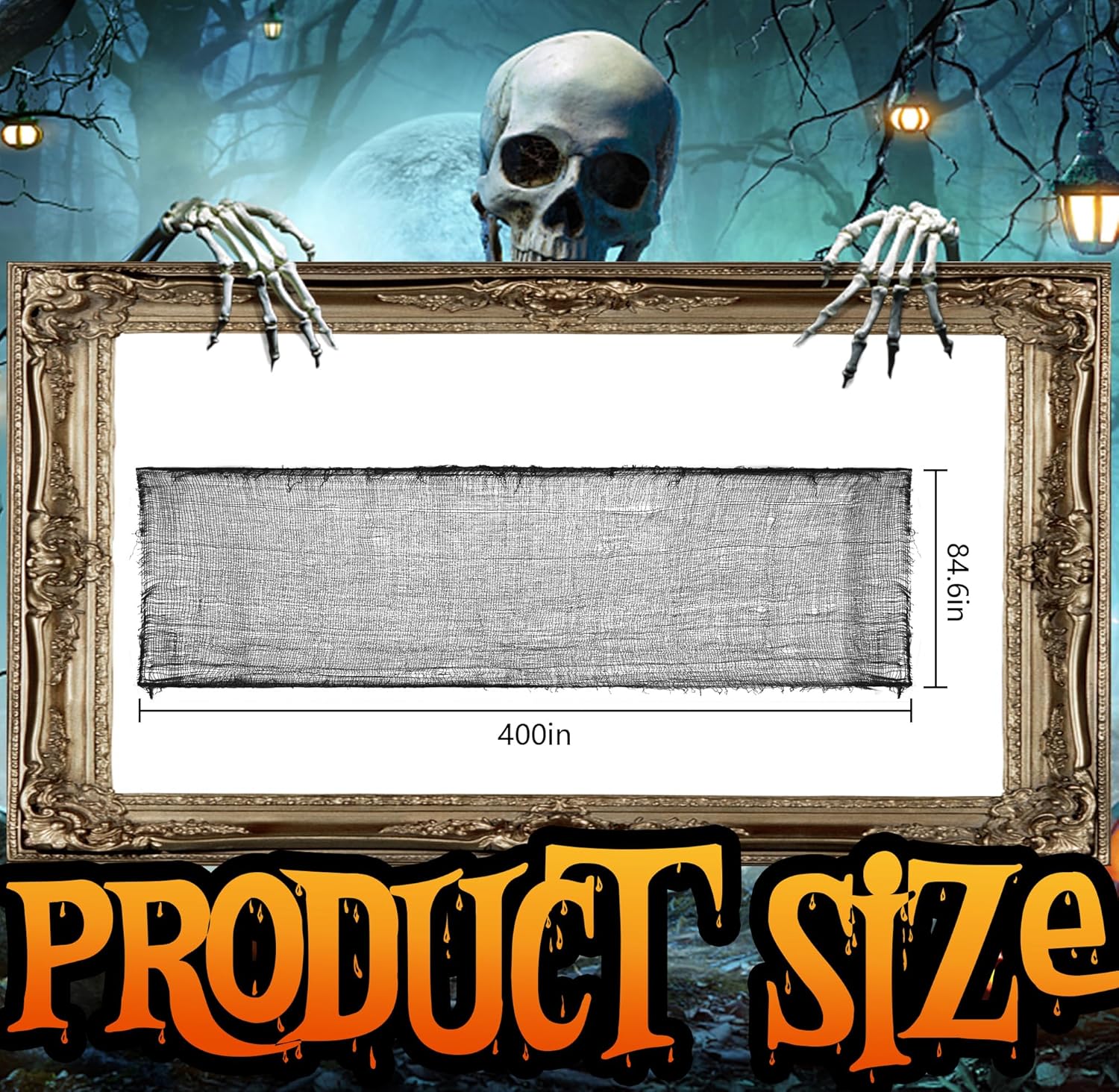 197" x 85" Halloween Creepy Cloth - Halloween Spooky Fabric Cloth - Scary Gauze Blood Creepy Cloth for Haunted House Halloween Party Yard Wall Doorway Outdoors Decoration
