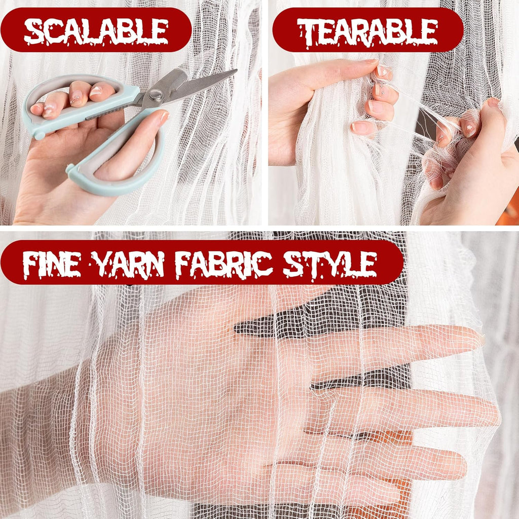 197" x 85" Halloween Creepy Cloth - Halloween Spooky Fabric Cloth - Scary Gauze Blood Creepy Cloth for Haunted House Halloween Party Yard Wall Doorway Outdoors Decoration