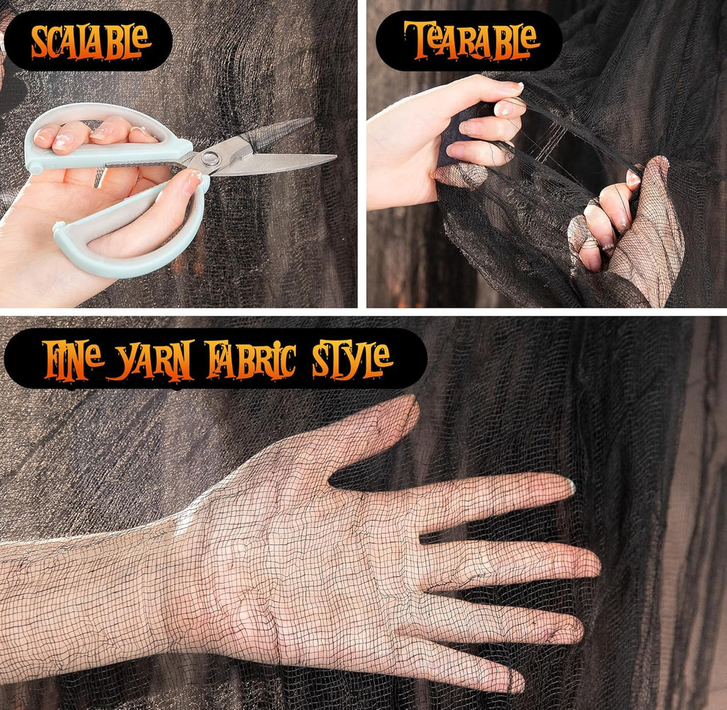 197" x 85" Halloween Creepy Cloth - Halloween Spooky Fabric Cloth - Scary Gauze Blood Creepy Cloth for Haunted House Halloween Party Yard Wall Doorway Outdoors Decoration