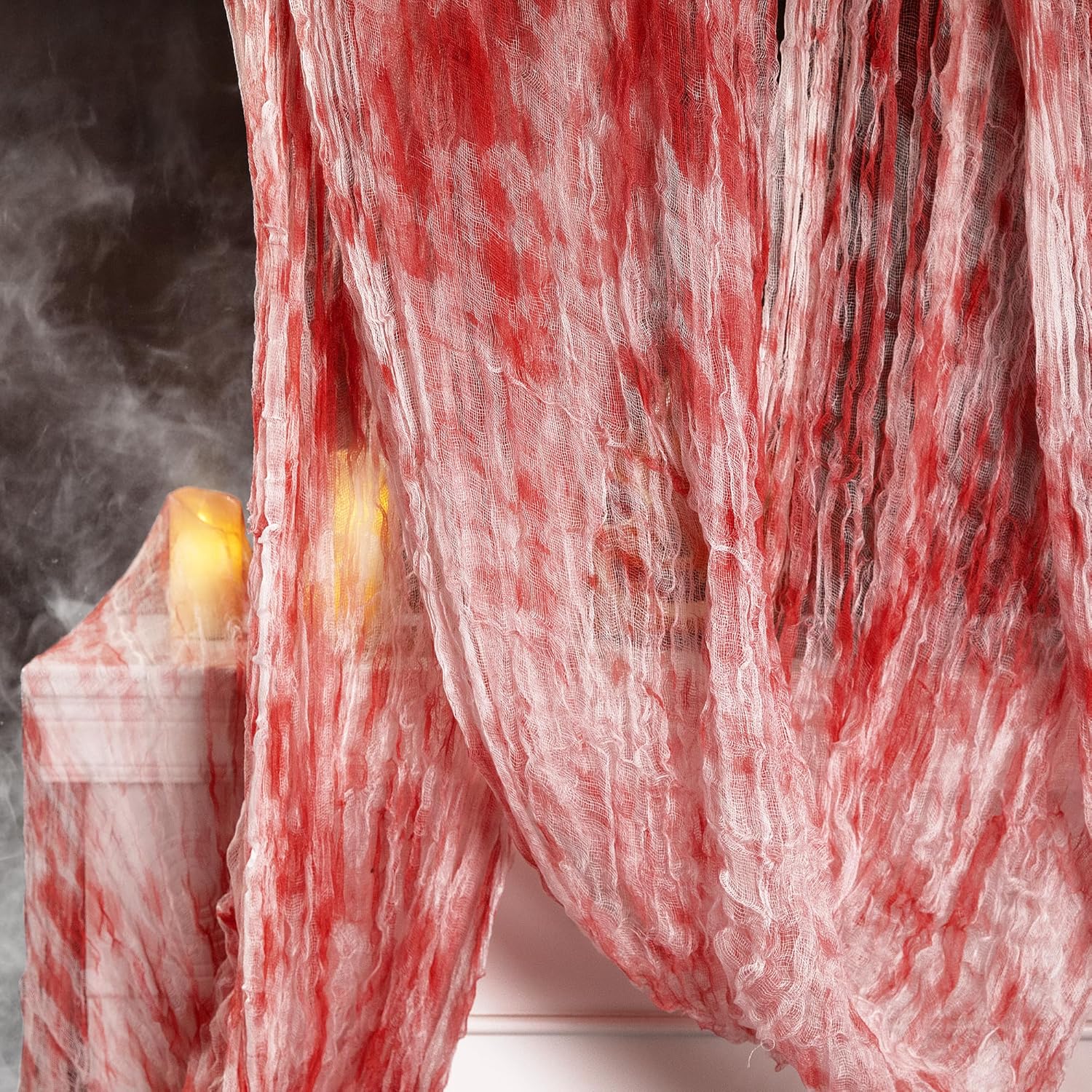 197" x 85" Halloween Creepy Cloth - Halloween Spooky Fabric Cloth - Scary Gauze Blood Creepy Cloth for Haunted House Halloween Party Yard Wall Doorway Outdoors Decoration