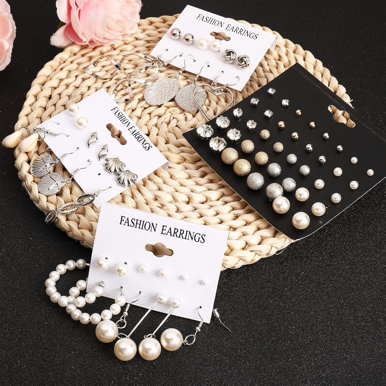 NEWITIN 69 Pieces Gold Jewelry Set for Women Fashion Costume Jewelry Gold Plated Necklace Bracelet Earrings Set for Women