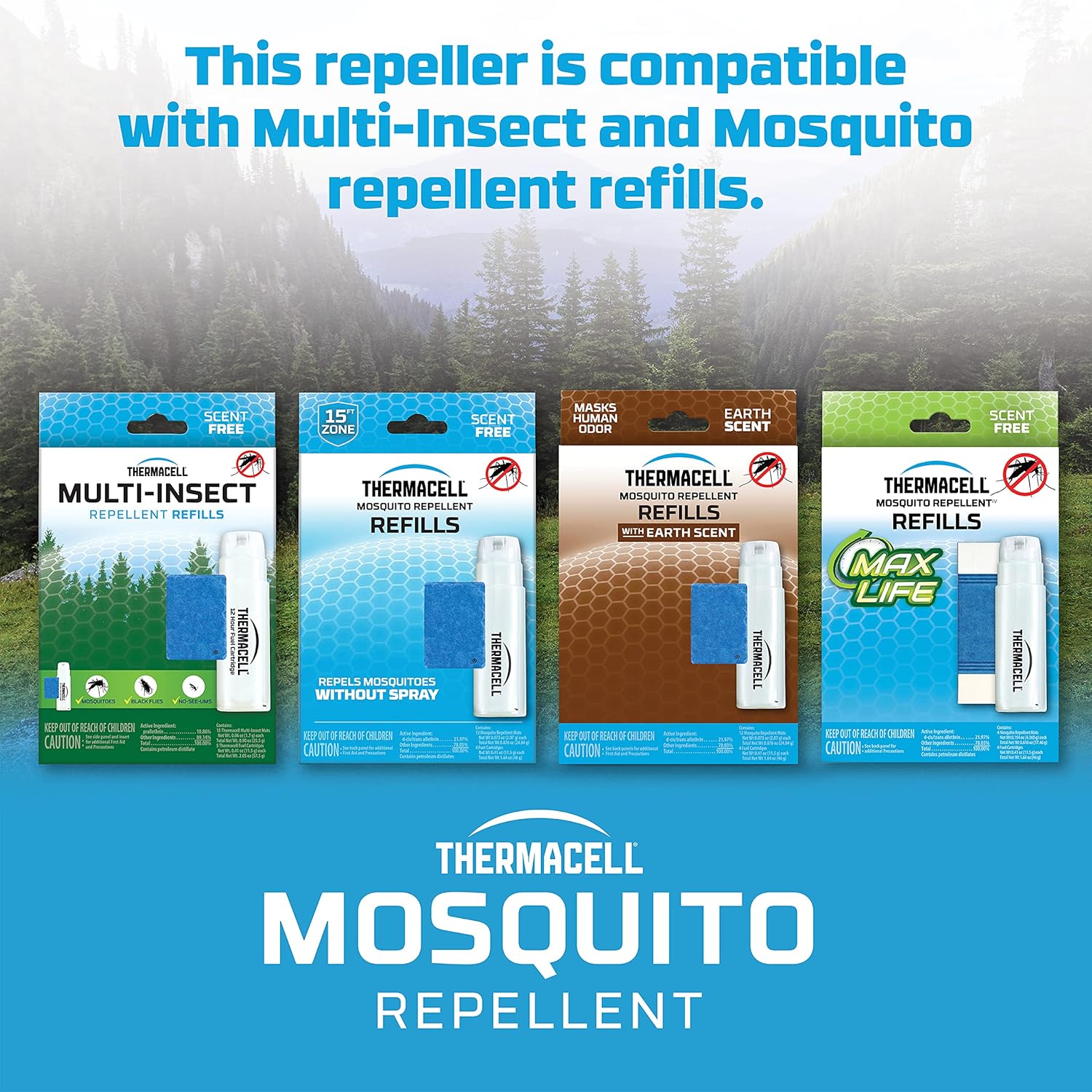Thermacell Mosquito Portable Repeller; Includes 12-Hour Refill; 15 Foot Zone of Protection; Highly Effective Mosquito Repellent; Deet Free Bug Spray Alternative; Scent Free