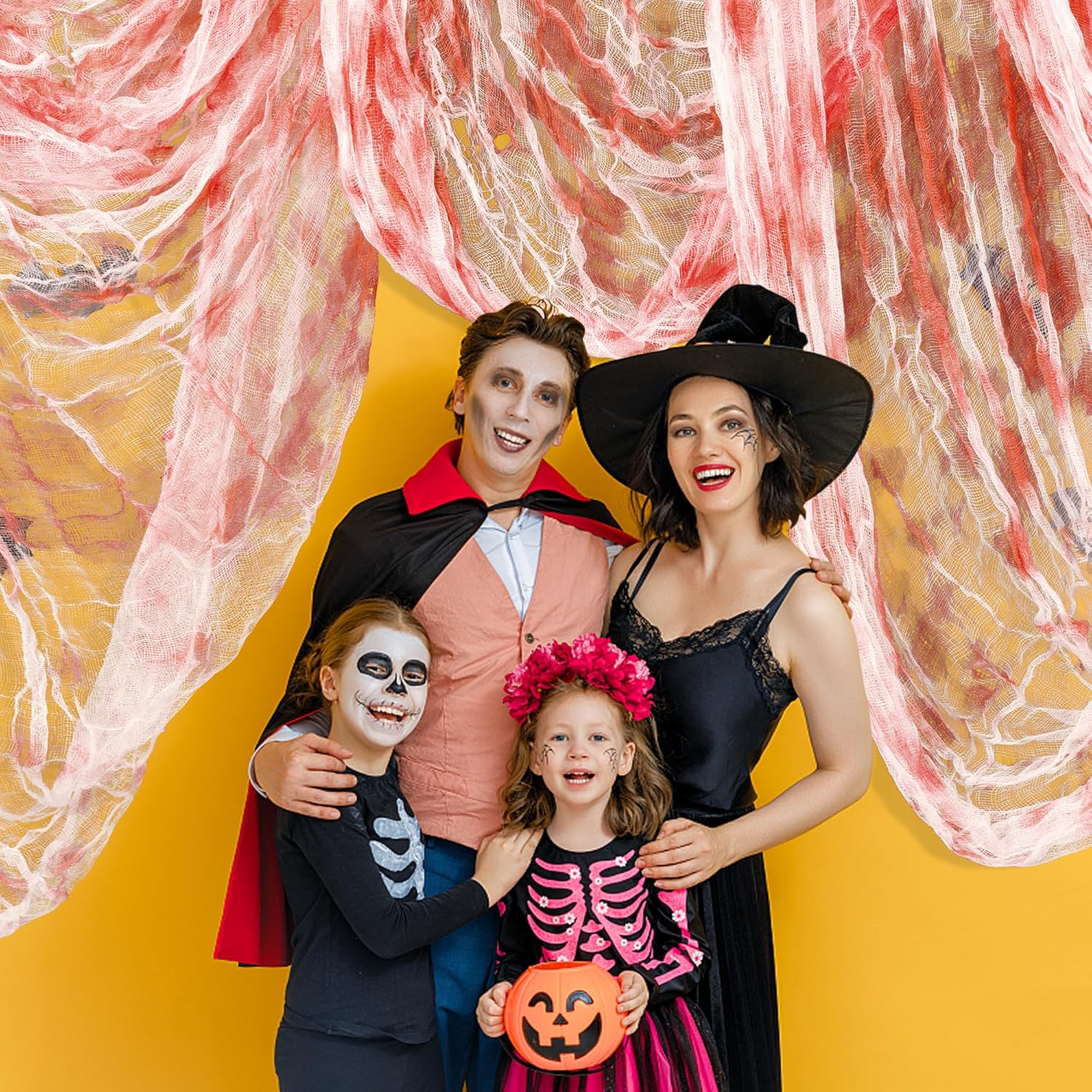 197" x 85" Halloween Creepy Cloth - Halloween Spooky Fabric Cloth - Scary Gauze Blood Creepy Cloth for Haunted House Halloween Party Yard Wall Doorway Outdoors Decoration