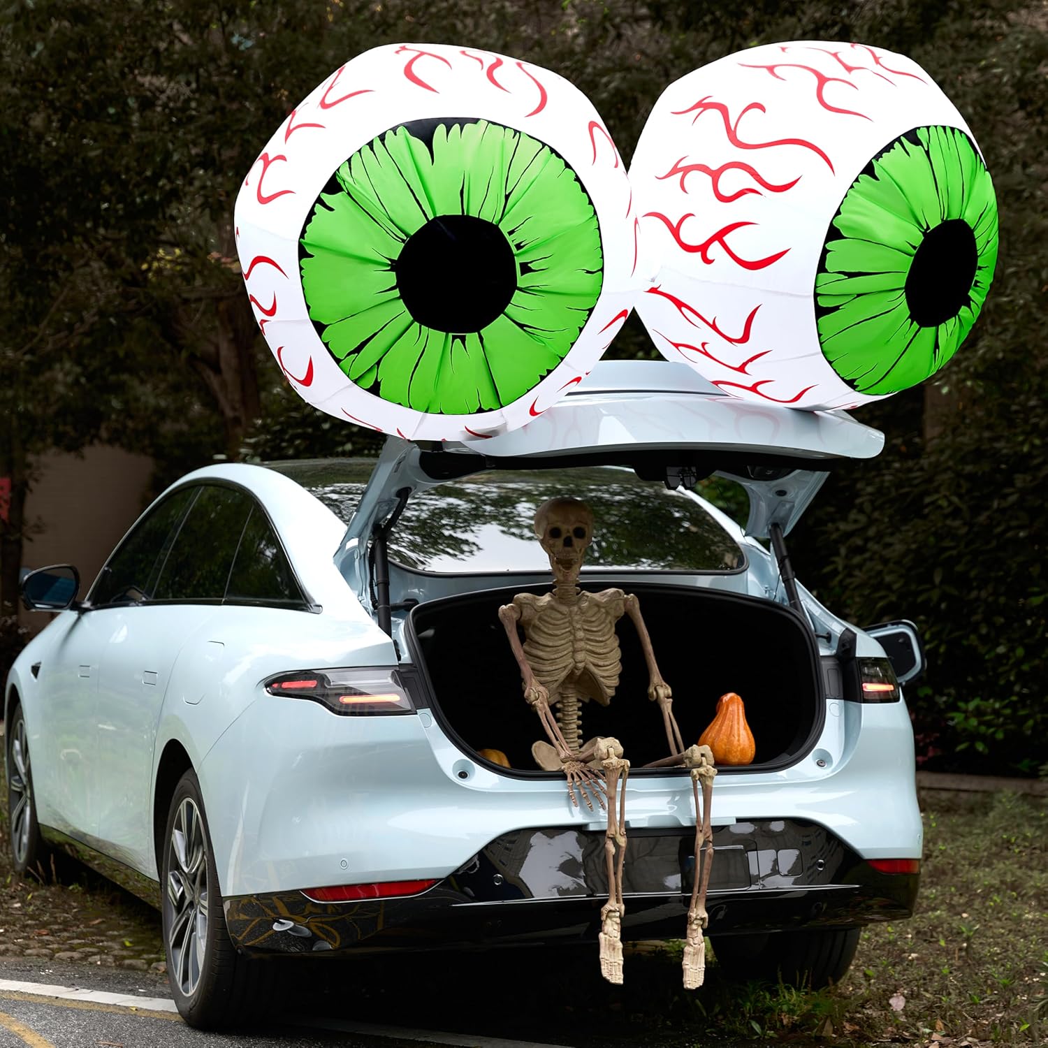 Joiedomi 2 Packs Halloween Inflatables Large Set of Eyes Decoration Blow Ups Green Eyes for Yard 3 Ft Inflatable Halloween Decor Outdoor with LEDs Party Supplies Blow up Decoration for Indoor, Outdoor