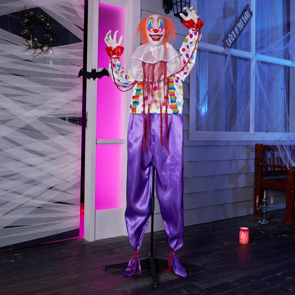 JOYIN 67" Halloween Decorations Outdoor Life Size Animatronics Grim Reaper with Chain, Sound-Actived Party Decor with Creepy Sound, Scary Haunted House Props for Garden Yard Lawn