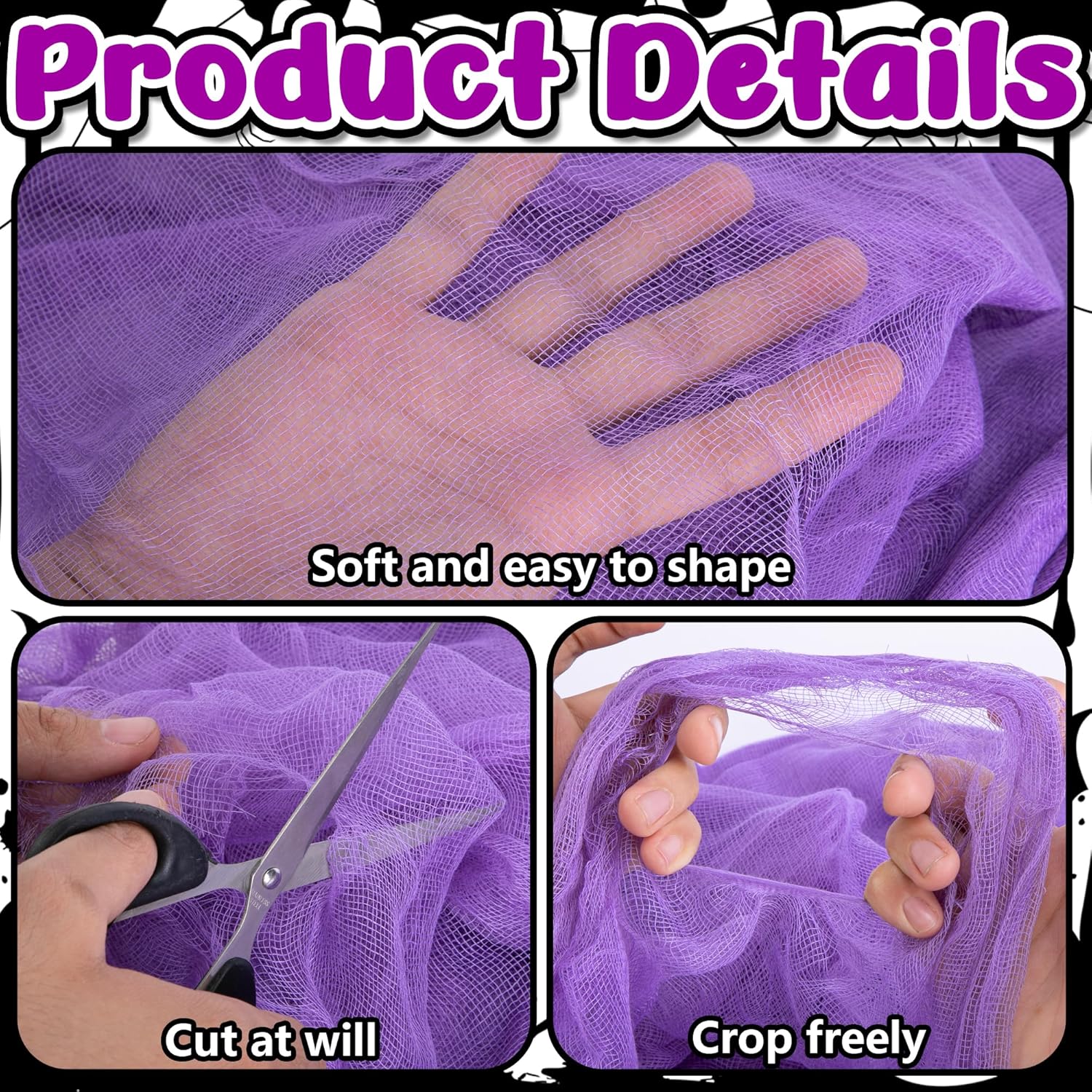 197" x 85" Halloween Creepy Cloth - Halloween Spooky Fabric Cloth - Scary Gauze Blood Creepy Cloth for Haunted House Halloween Party Yard Wall Doorway Outdoors Decoration