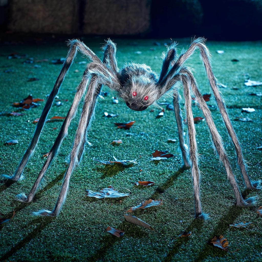 JOYIN Halloween Outdoor Decorations Giant Spider, 5 Ft Large Spider for Yard Lawn Garden Patio Scary Halloween Outside Decor, Indoor Haunted House Prop and Home Party Decor, Black