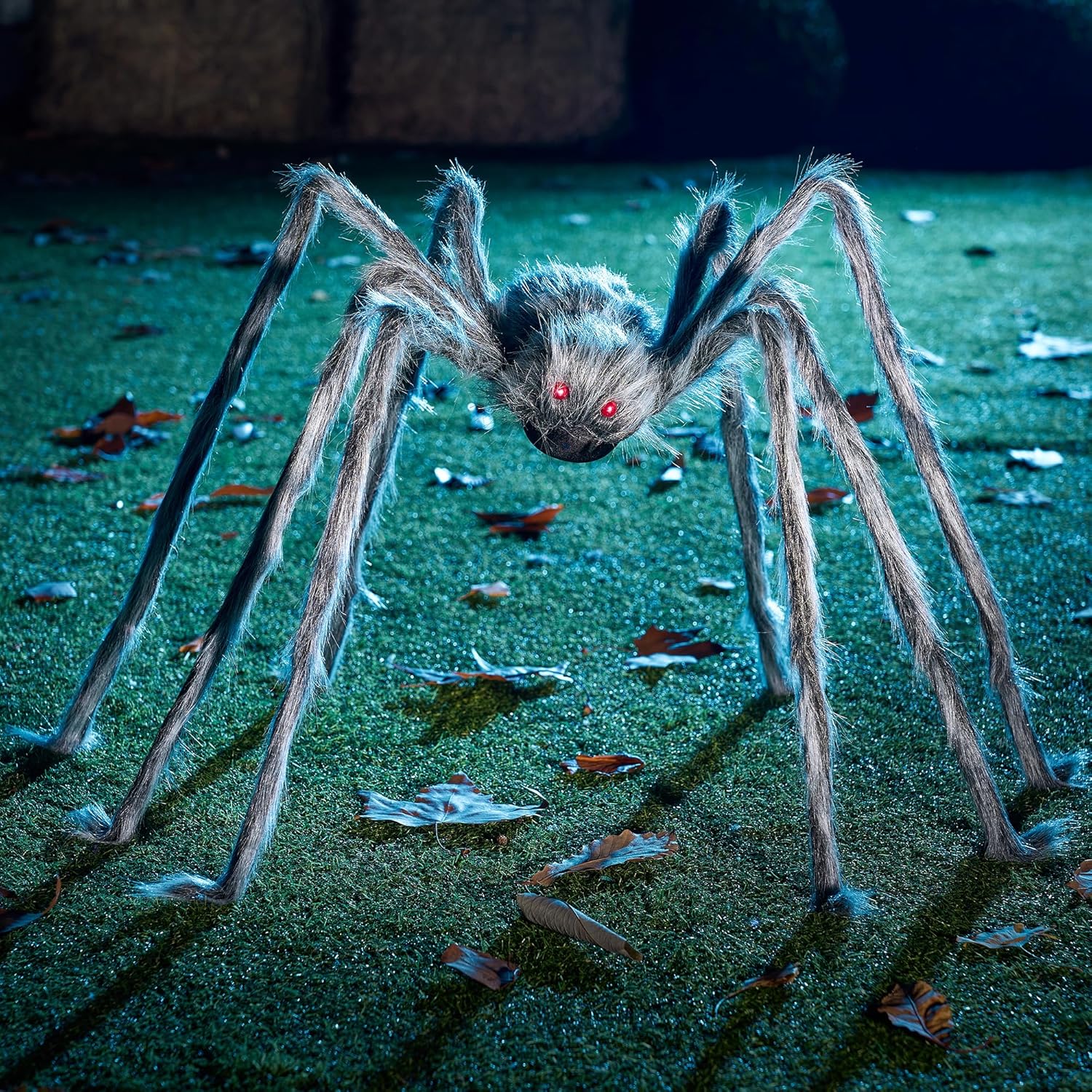 JOYIN Halloween Outdoor Decorations Giant Spider, 5 Ft Large Spider for Yard Lawn Garden Patio Scary Halloween Outside Decor, Indoor Haunted House Prop and Home Party Decor, Black