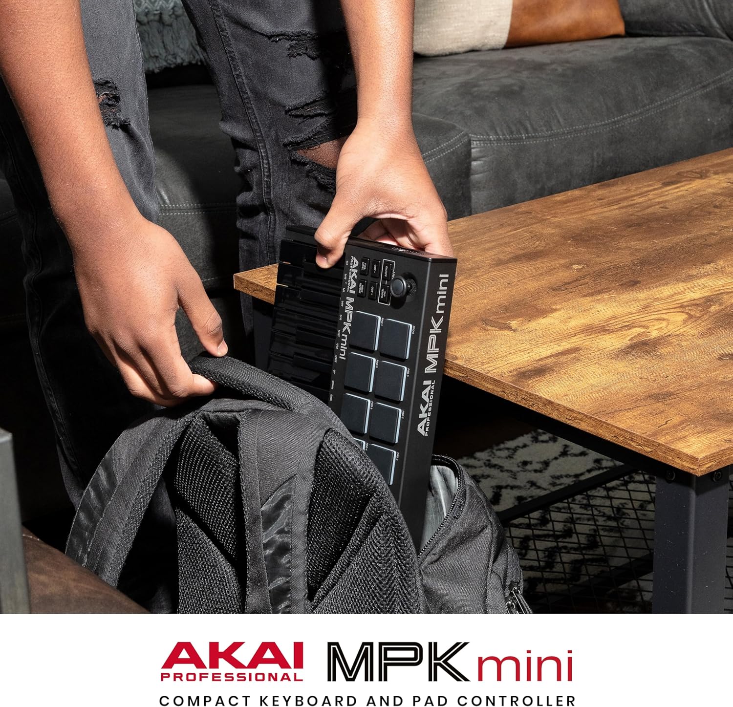 Akai Professional MPK Mini MK3 - 25 Key USB MIDI Keyboard Controller With 8 Backlit Drum Pads, 8 Knobs, Music Production Software and Native Instruments Sound Package (NKS Integration)