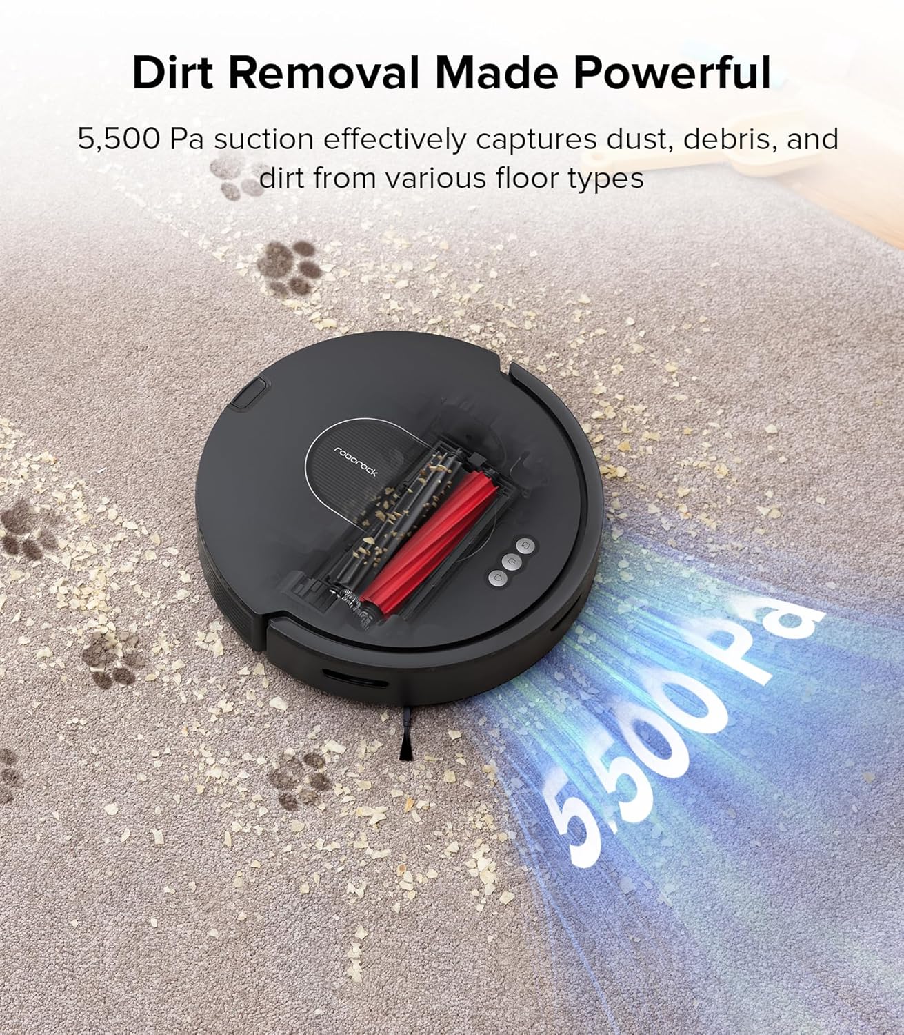 roborock Q7 M5+ Robot Vacuum and Mop, Upgraded from Q5 Max+, Up to 7-9 Weeks Self-Empty, 10000Pa Suction, Dual Anti-Tangle System for Pet Hair & Carpet, PreciSense LiDAR Navigation, App Control, Black
