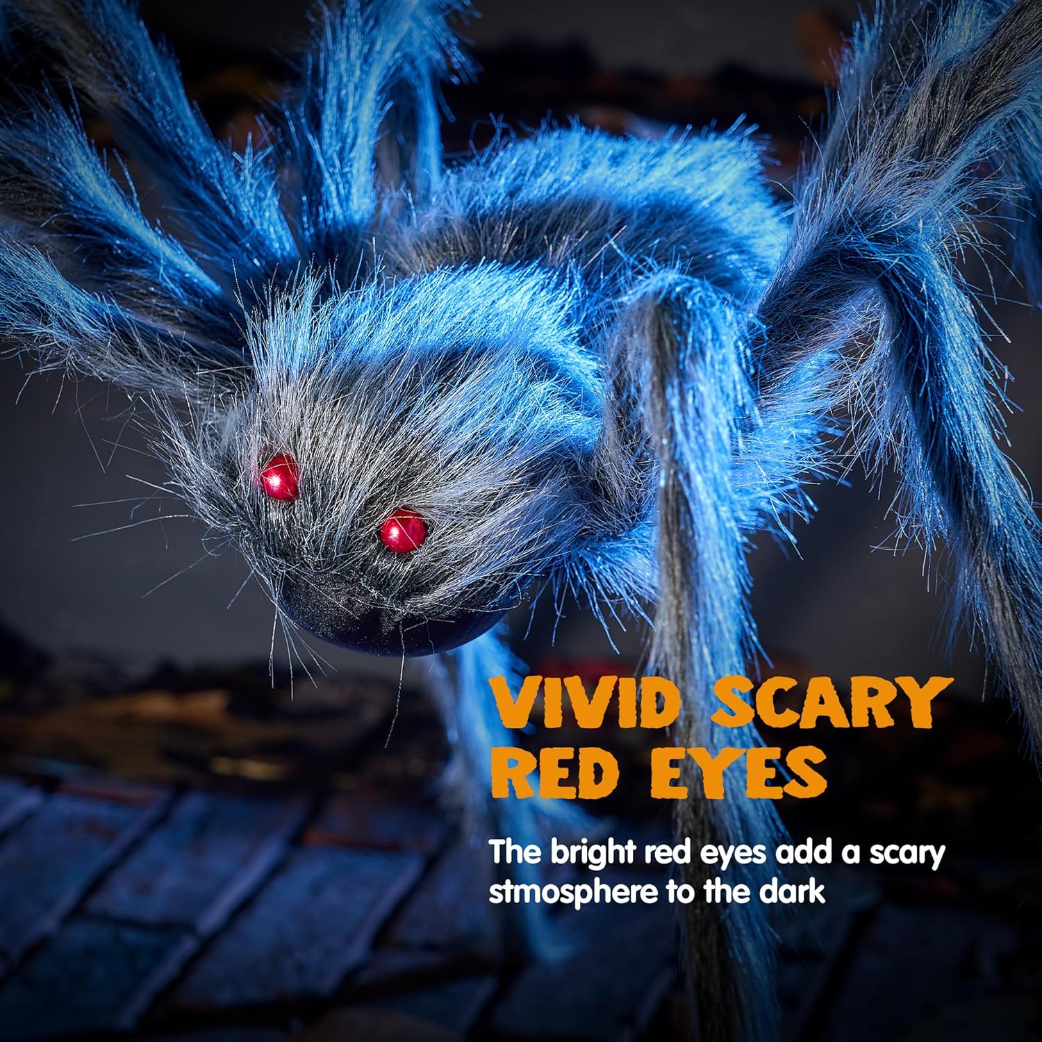 JOYIN Halloween Outdoor Decorations Giant Spider, 5 Ft Large Spider for Yard Lawn Garden Patio Scary Halloween Outside Decor, Indoor Haunted House Prop and Home Party Decor, Black