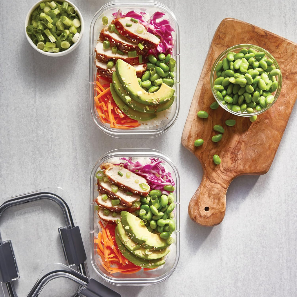 Rubbermaid Brilliance Food Storage Containers BPA Free Airtight Lids Ideal for Lunch Meal Prep & Leftovers Set of 5 (3.2 Cup)