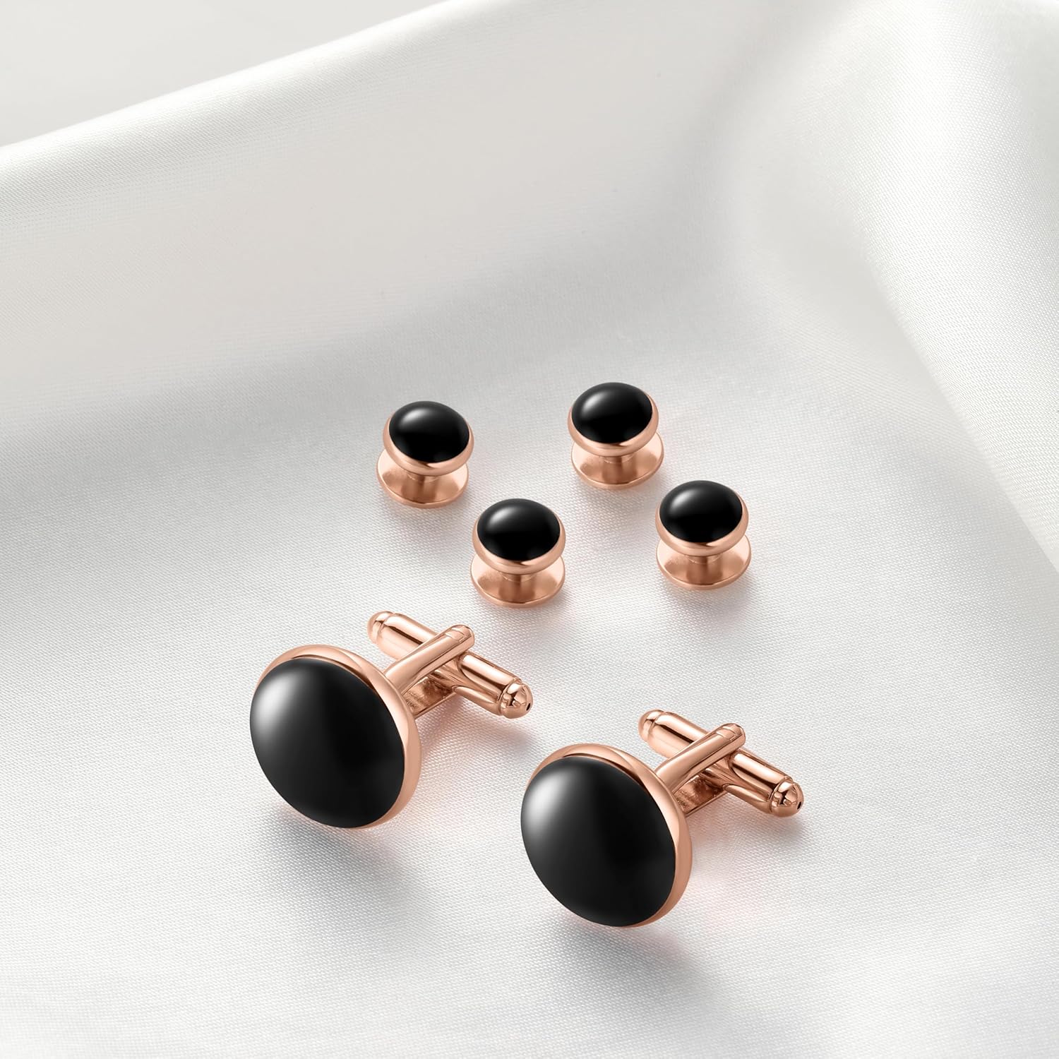 Zealmer 316L Stainless Steel Cufflinks Shirt Studs Business Wedding Gifts for Men