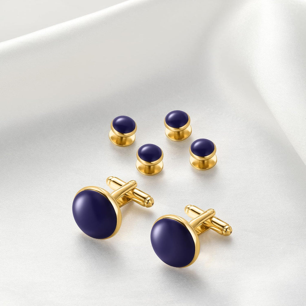 Zealmer 316L Stainless Steel Cufflinks Shirt Studs Business Wedding Gifts for Men