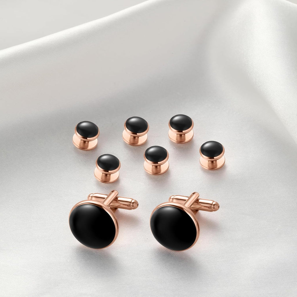 Zealmer 316L Stainless Steel Cufflinks Shirt Studs Business Wedding Gifts for Men