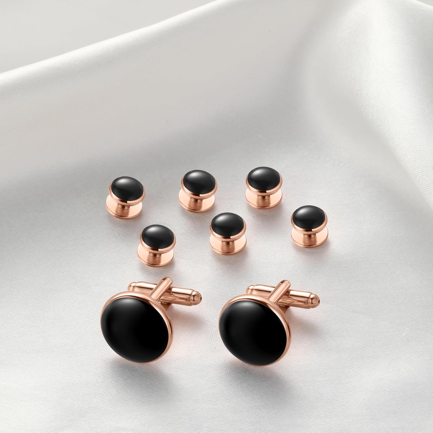 Zealmer 316L Stainless Steel Cufflinks Shirt Studs Business Wedding Gifts for Men