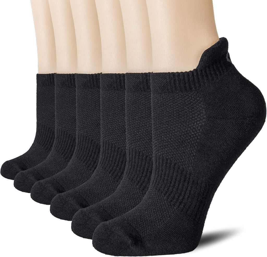 CS CELERSPORT 6 Pairs Ankle Athletic Running Socks Low Cut Sports Tab Socks for Men and Women
