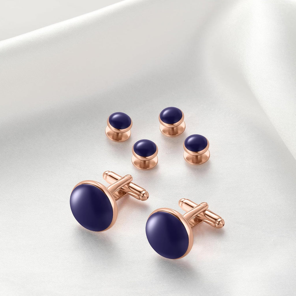 Zealmer 316L Stainless Steel Cufflinks Shirt Studs Business Wedding Gifts for Men