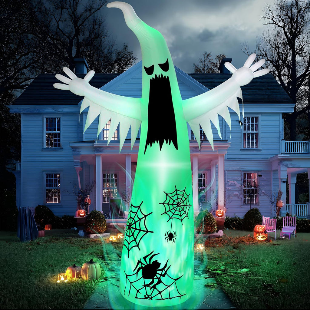 Joiedomi 12 FT Halloween Inflatables Outdoor Decorations, Scary Ghost Halloween Decor, Inflatable Ghost Blow Ups for Yard with LEDs for Outside Yard Decorations