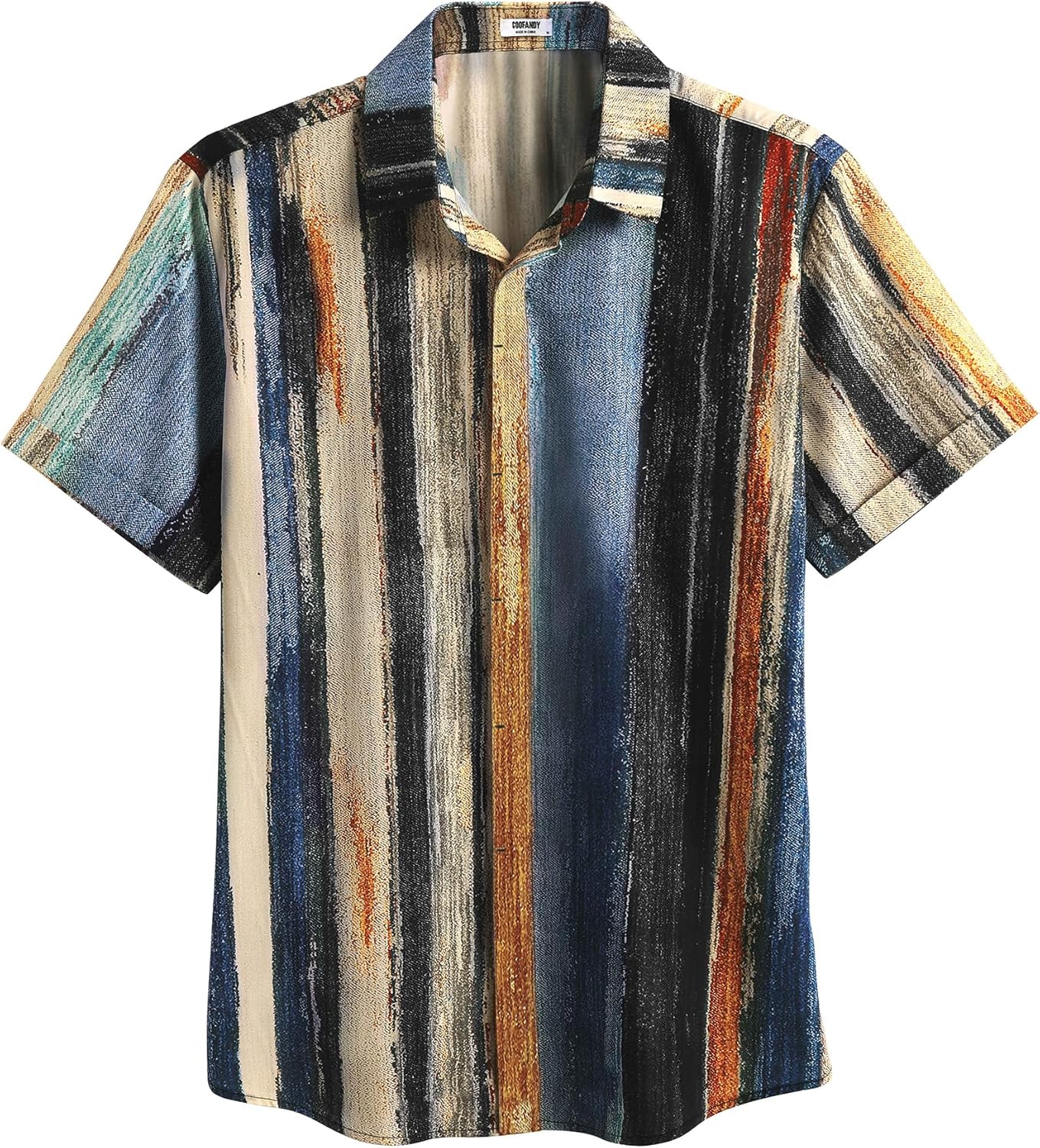 COOFANDY Men's Linen Shirts Short Sleeve Casual Shirts Button Down Shirt for Men Beach Summer Wedding Shirt