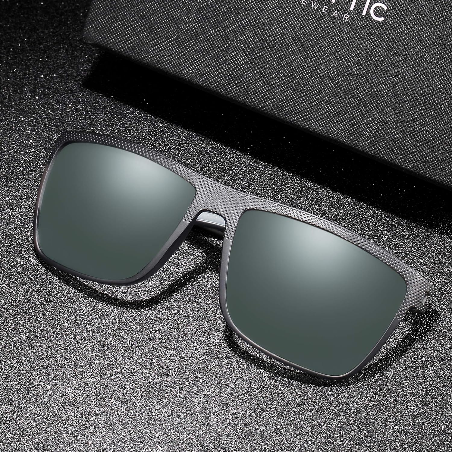 ZENOTTIC Polarized Sunglasses for Men Lightweight TR90 Frame UV400 Protection Square Sun Glasses