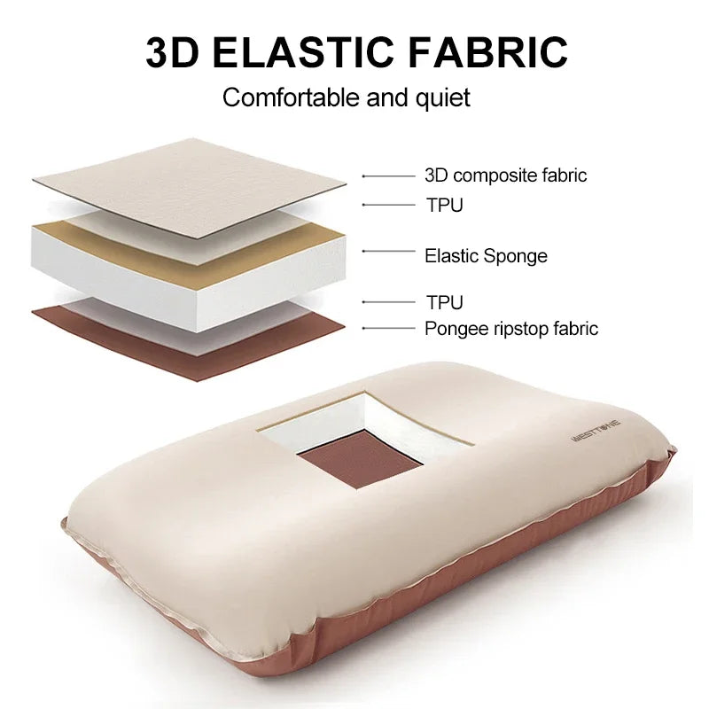 Westtune Camping Pillow Portable Self Inflating Sleeping Pillow 3D Ultralight Sponge Compact Pillow Outdoor Travel Neck Pillow