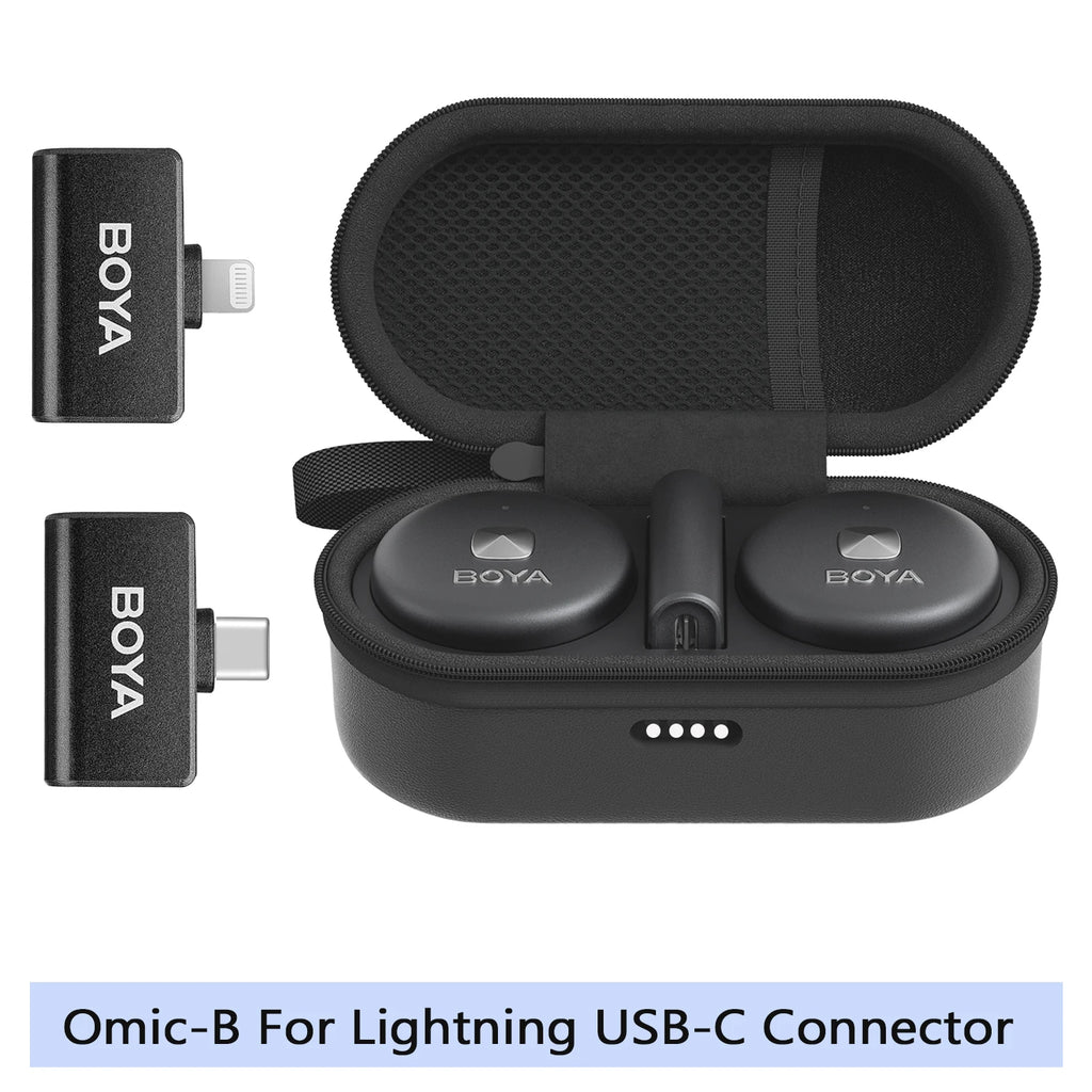 BOYA Omic D/U Wireless Lavalier Lapel Microphone for iPhone iPad Android Type-c Smartphone Youtube Live Recording Interview Vlog