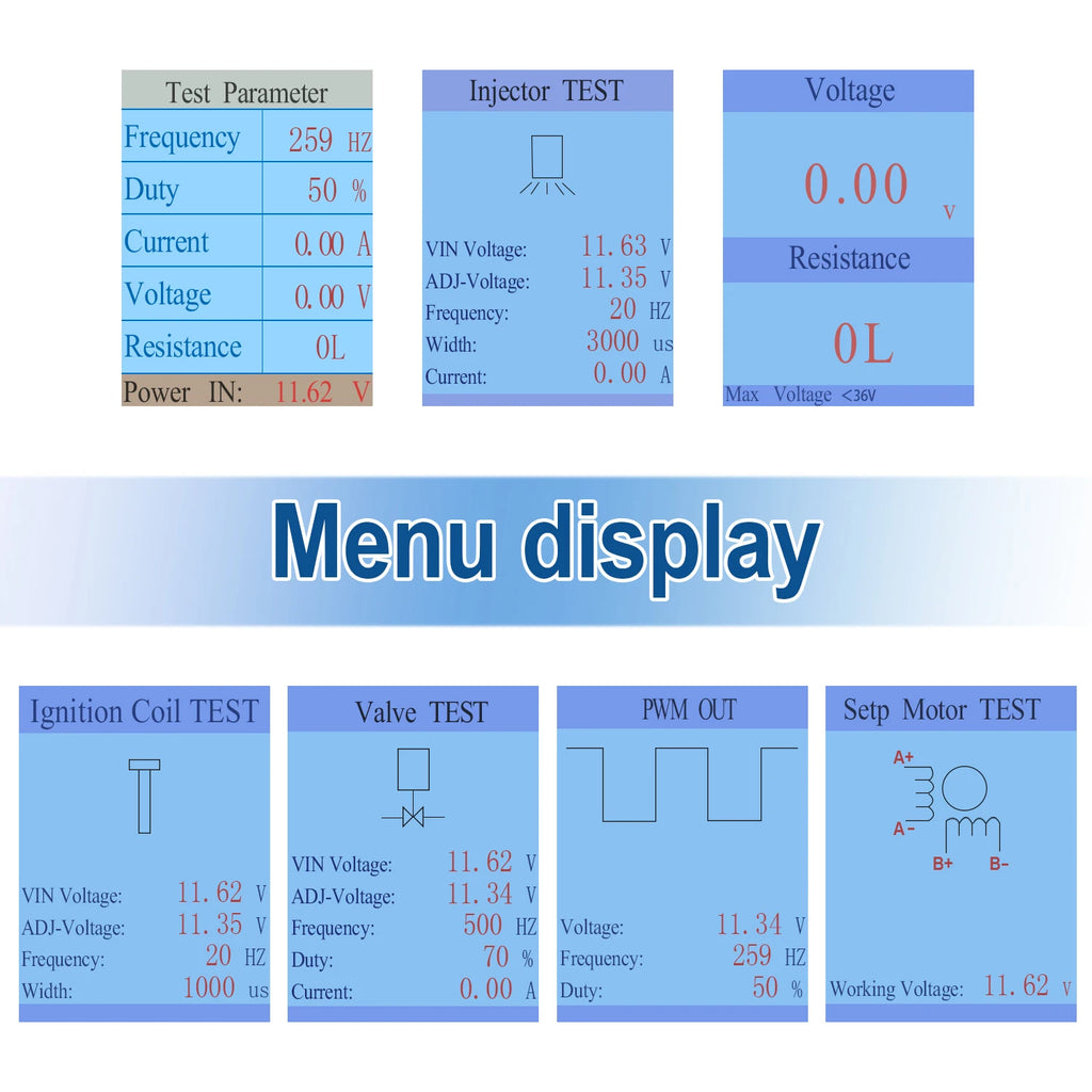 2025 NEW! Auto Ignition Coil Test Injector Solenoid Valve Idling Stepper Motor Instrument Tester Fault Detector Drive Simulator