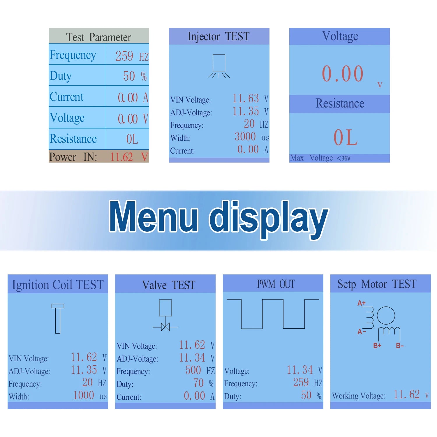 2025 NEW! Auto Ignition Coil Test Injector Solenoid Valve Idling Stepper Motor Instrument Tester Fault Detector Drive Simulator