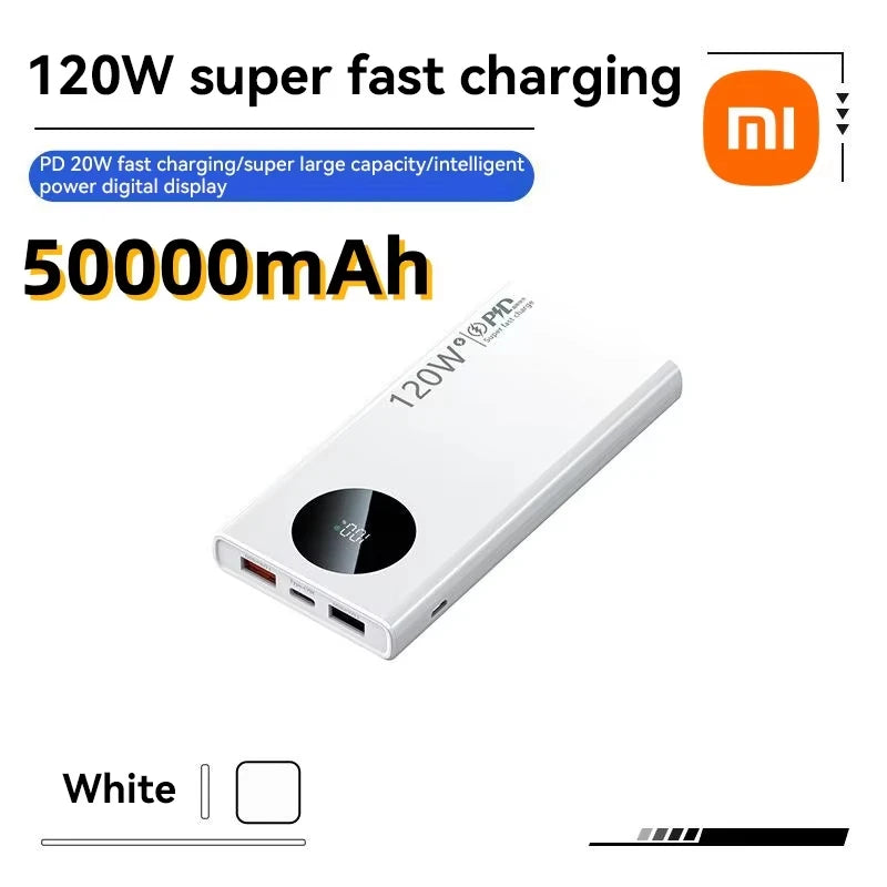 Xiaomi 120W 500000mAh High Capacity Power Bank Fast Charging Powerbank Portable Battery Charger For iPhone Samsung Huawei 2025
