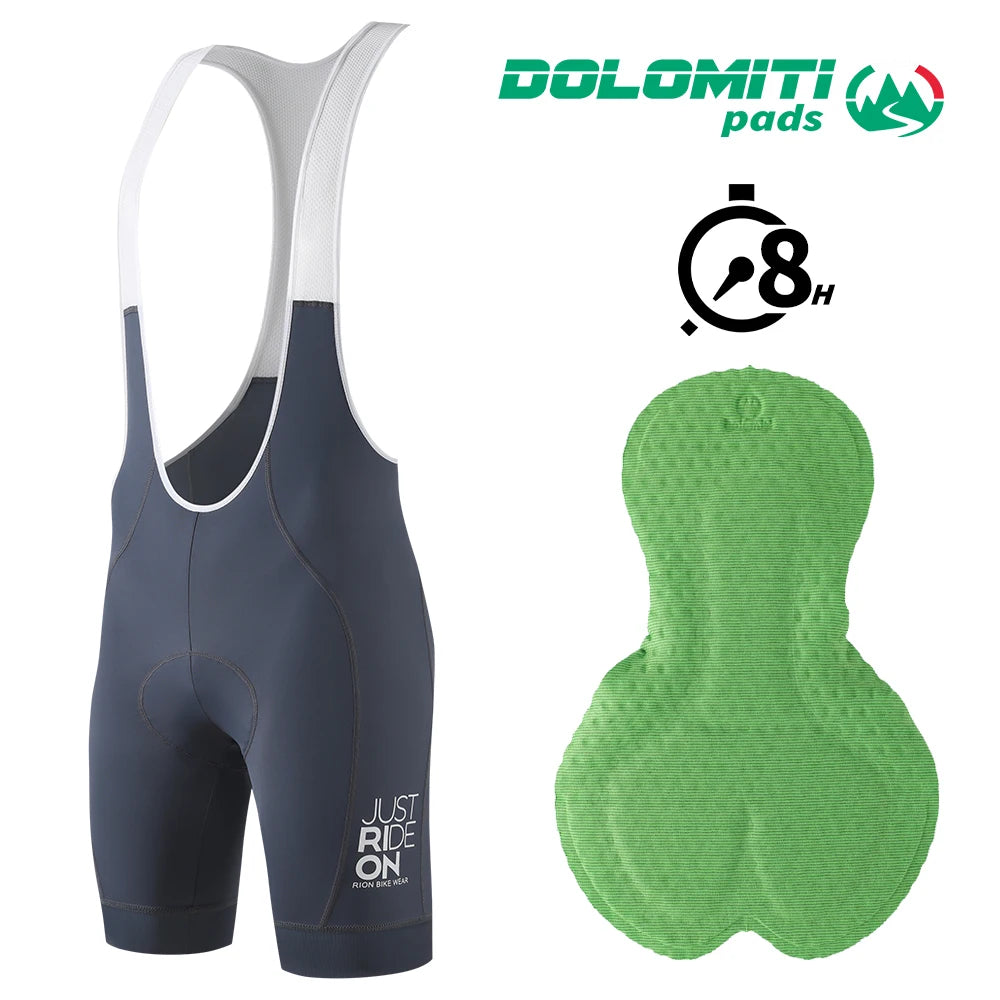 RION Men's Cycling Bib Shorts Bicycle Tights Pro MTB Road Bibs Clothes Bike Clothing Italian Dolomiti 8H Pads Extreme Distances