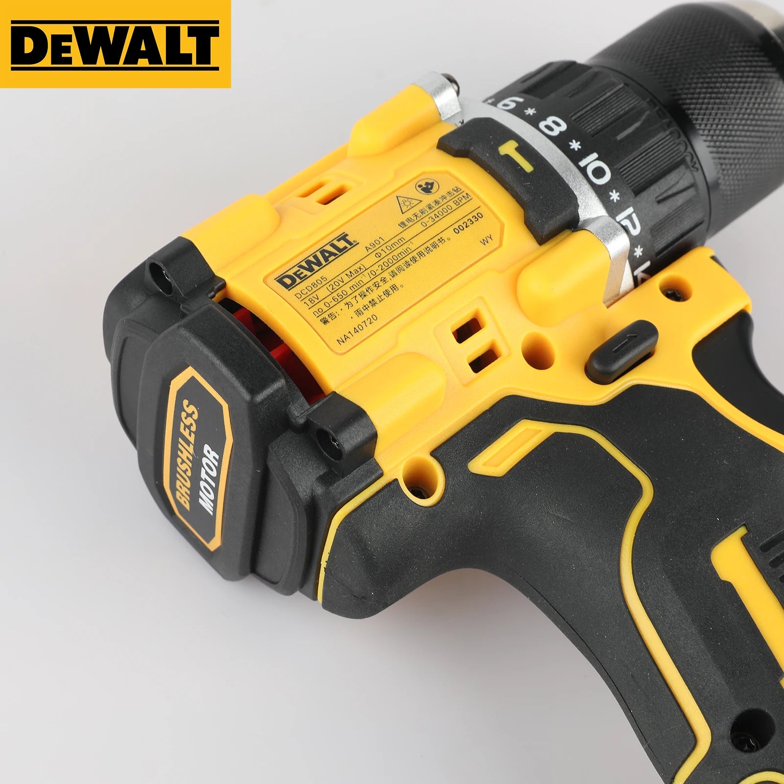 DEWALT DCD805 20V Power Tools Brushless Impact Drill Cordless Electric Screwdriver Multi-Function Hand Drill