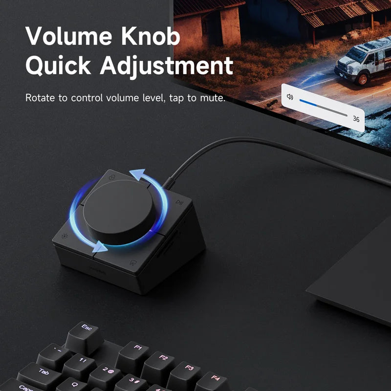 Hagibis Knob USB C Hub With Shortcut Buttons Type-C Docking Station Volume Adjustment Desktop Controller 2.5G RJ45 for Macbook